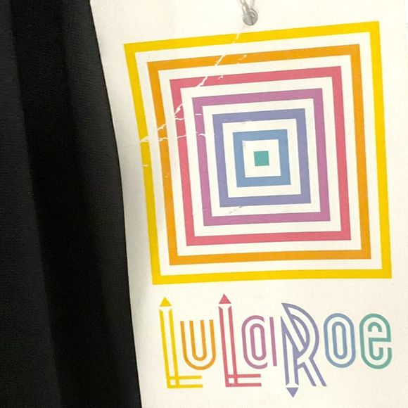 LuLaRoe Sz Large Liv Shirt NOT ABOUT THAT ADULT LIFE Black Orange New with Tags - Picture 6 of 11